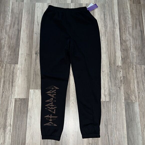 DEF LEPPARD Black Joggers-M NWT! - Picture 2 of 8